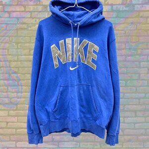 Vintage Nike Y2K Chrome Logo Hoodie, Unisex Sportswear Streetwear, Size XL